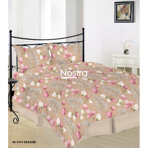 Cotton bedding set DANIELLA 40-1474-SESAME 200x220, 70x70 cm