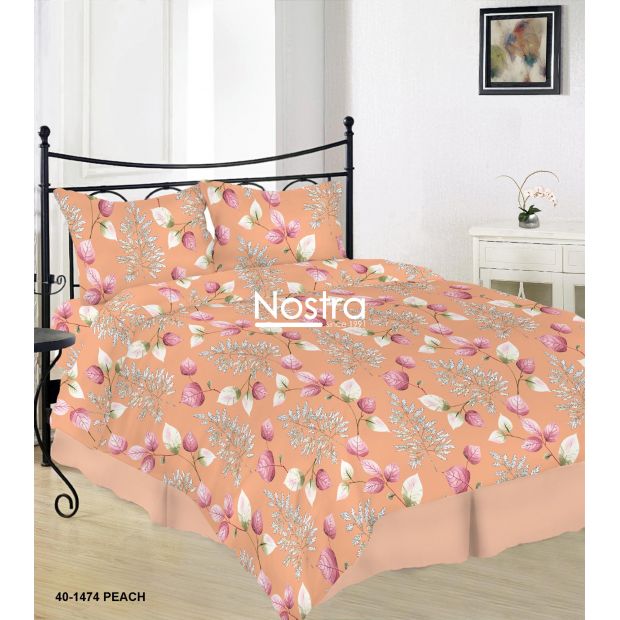 Drobės patalynės komplektas DANIELLA 40-1474-PEACH 200x220, 70x70 cm