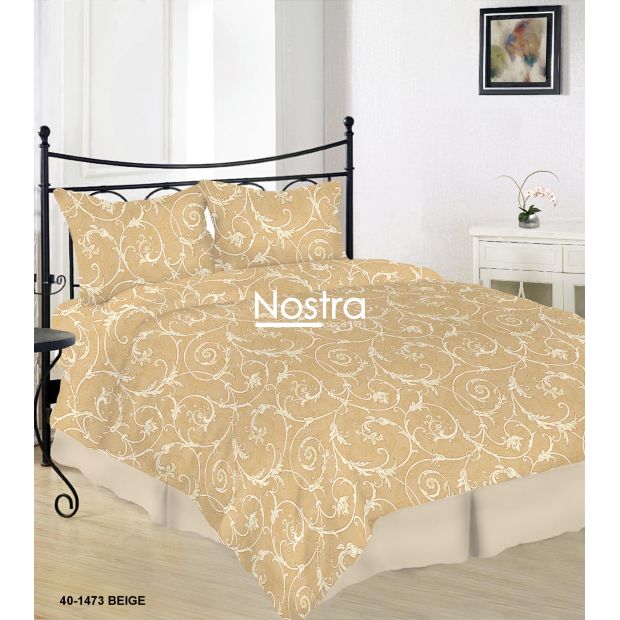 Drobės patalynės komplektas DAHLIA 40-1473-BEIGE 200x220, 70x70 cm