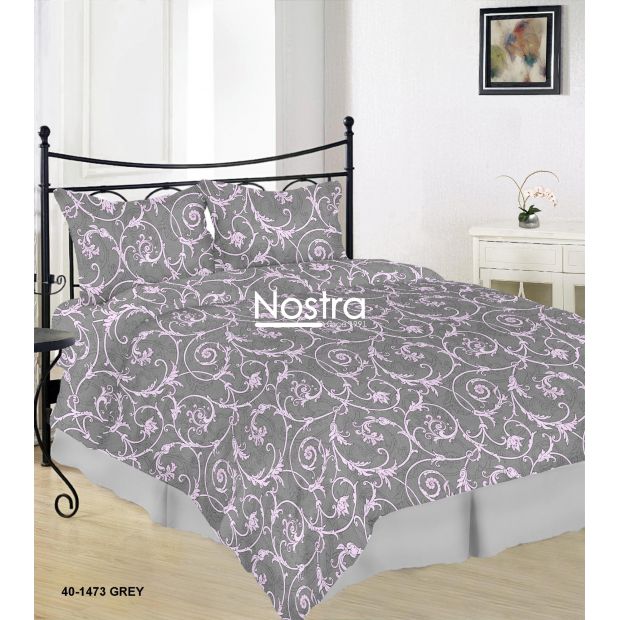 Drobės patalynės komplektas DAHLIA 40-1473-GREY 200x220, 70x70 cm