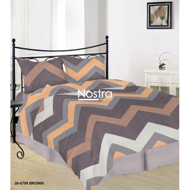 Cotton bedding set DAYLEN 30-0795-BROWN 200x220, 70x70 cm