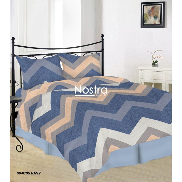 Drobės patalynės komplektas DAYLEN 30-0795-NAVY 200x220, 70x70 cm