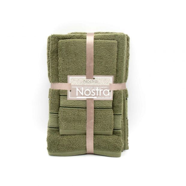 3 piece towel set T0184 T0184-MOSS GREEN 399 30x50, 50x70, 70x140 cm