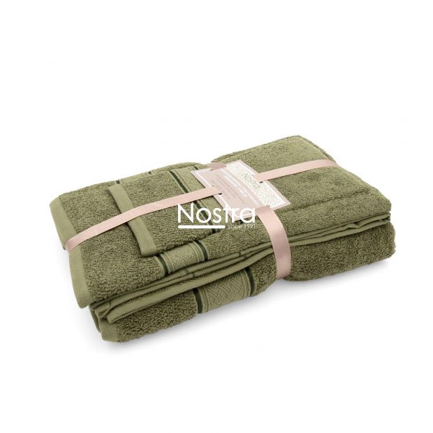 3 piece towel set T0184 T0184-MOSS GREEN 399 30x50, 50x70, 70x140 cm