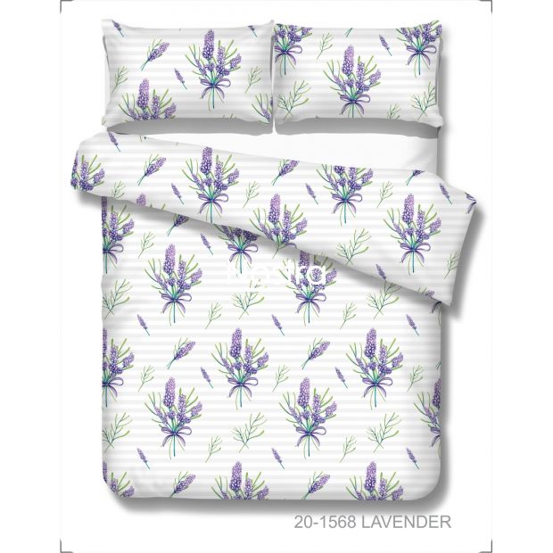 Polycotton bedding set FLOWERS 20-1568-LEVENDER