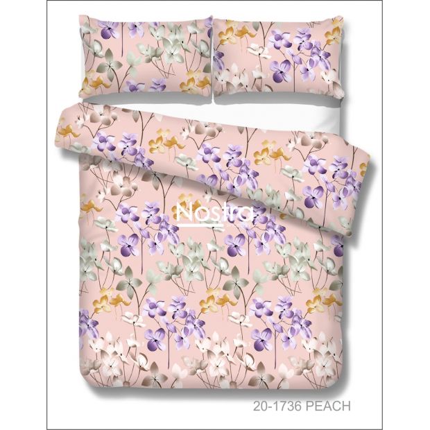 Polycotton bedding set FLOWERS 20-1736-PEACH