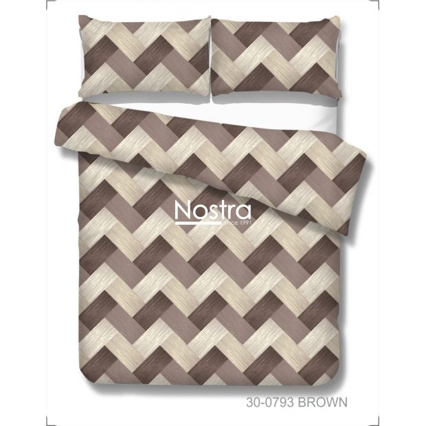 Polycotton bedding set GEOMETRY 30-0793-BROWN