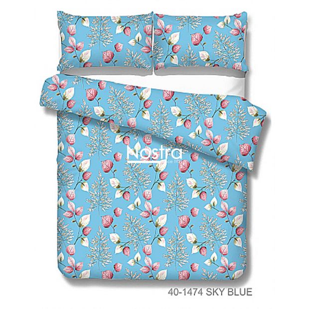 Cotton bedding set DANIELLA 40-1474-SKY BLUE