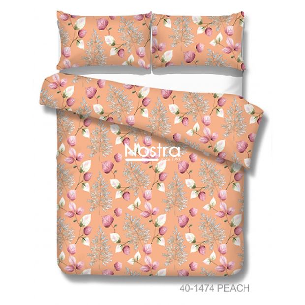 Drobės patalynės komplektas DANIELLA 40-1474-PEACH 200x220, 70x70 cm