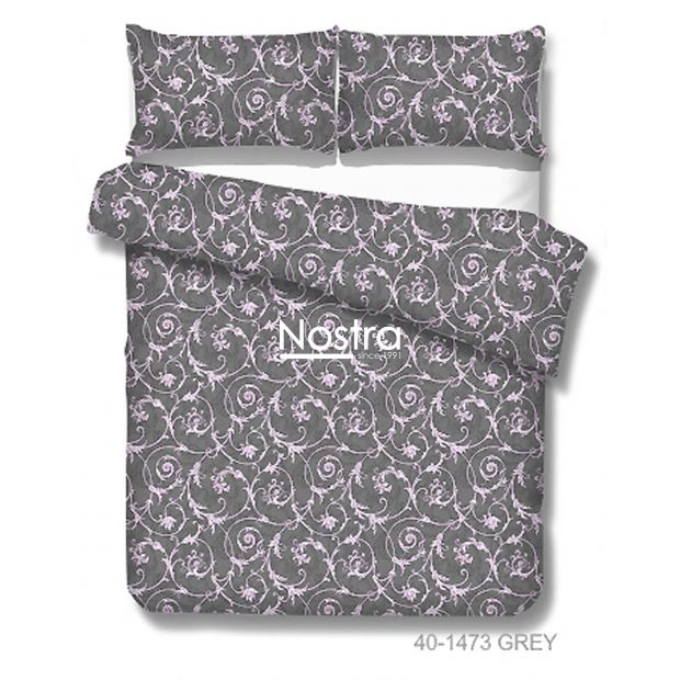 Cotton bedding set DAHLIA 40-1473-GREY 200x220, 70x70 cm