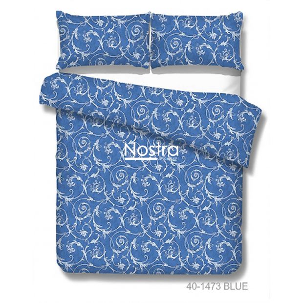 Cotton bedding set DAHLIA 40-1473-BLUE 200x220, 70x70 cm