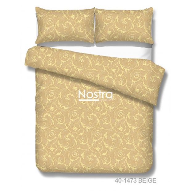 Drobės patalynės komplektas DAHLIA 40-1473-BEIGE 200x220, 70x70 cm