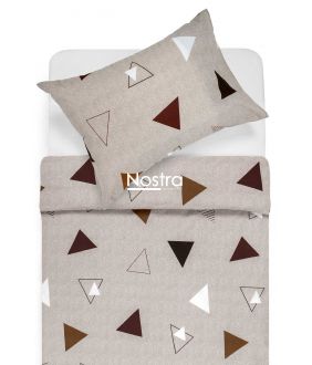 Polycotton bedding set GEOMETRY 30-0723-BROWN