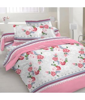 Polycotton bedding set FLOWERS 20-1666-RED