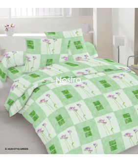 Polycotton bedding set FLOWERS 20-0714-GREEN