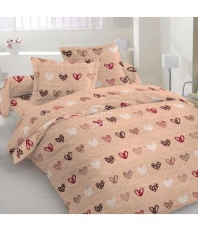 Polycotton bedding set ABSTRACT 40-1485-LIGHT BROWN