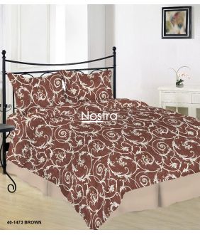 Cotton bedding set DAHLIA 40-1473-BROWN