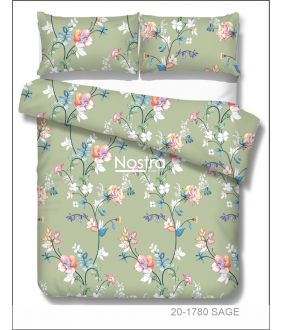 Polycotton bedding set FLOWERS 20-1780-SAGE 20-1780-SAGE